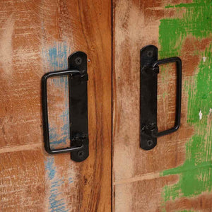 Highboard με Πόρτες Καφέ Στερεό Ανακυκλωμένο Ξύλο και Μέταλλο