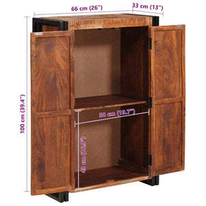 Highboard με Πόρτες Καφέ Στερεό Ανακυκλωμένο Ξύλο και Μέταλλο