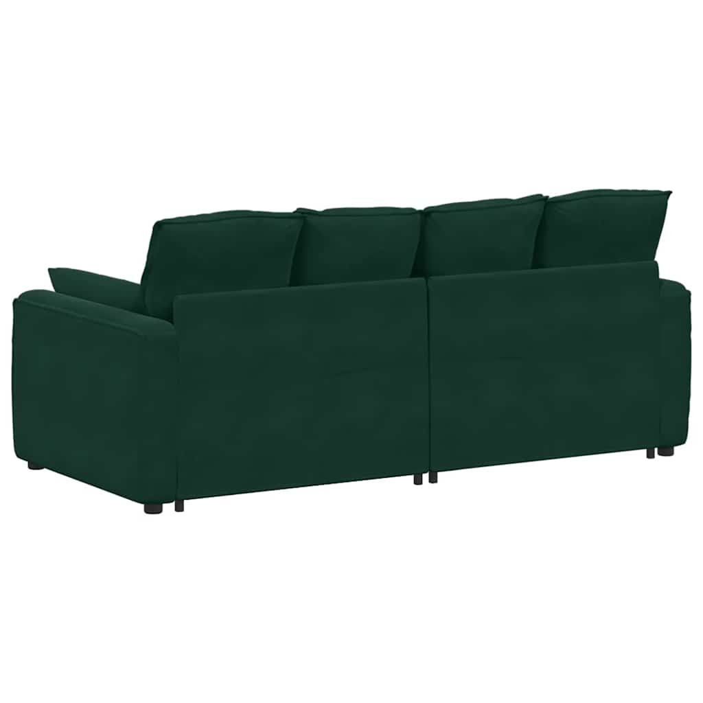 Μοντέρνος Καναπές με Μαξιλάρια Σκούρο Πράσινο - Pakobazaar