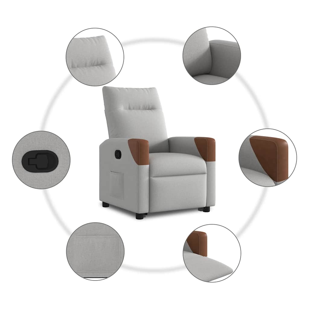 Μόνιμη καρέκλα ανάκλισης Ύφασμα Γκρι σύννεφο - Pakobazaar