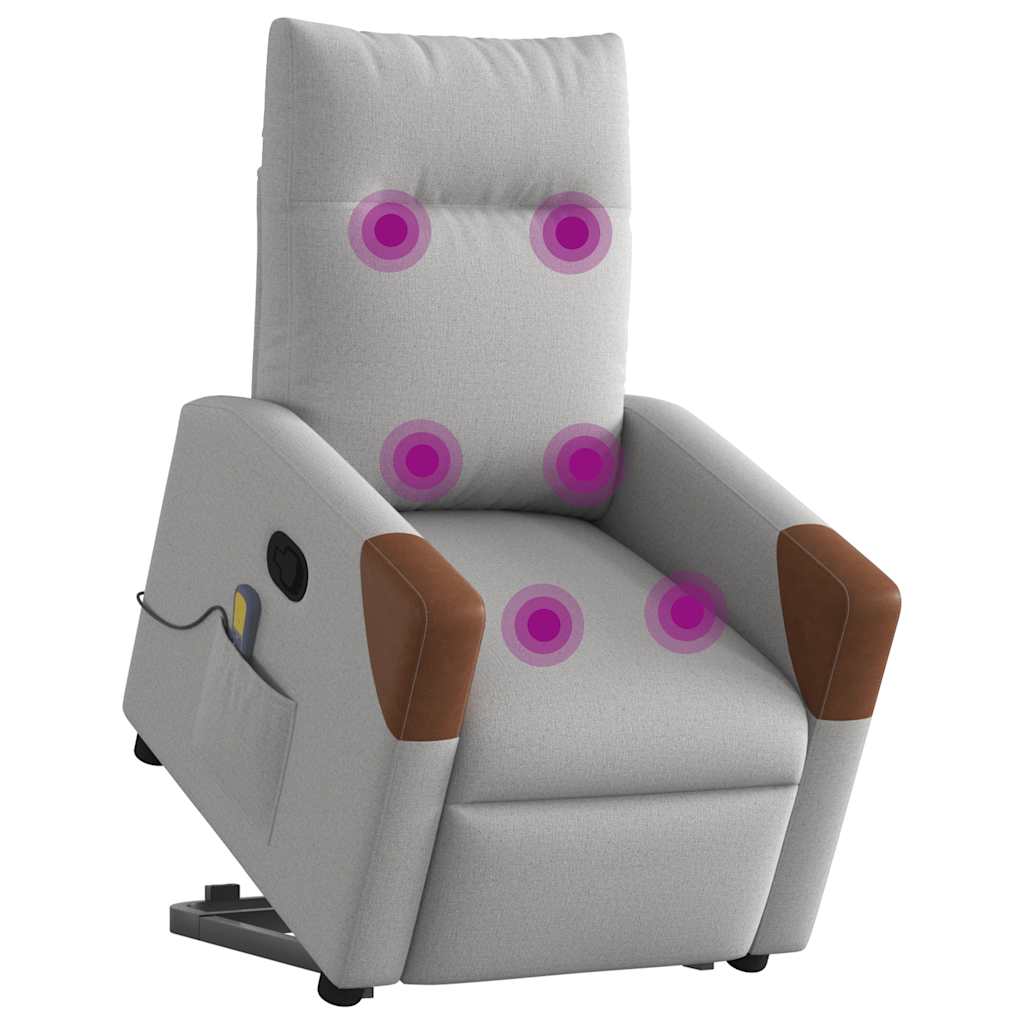 Μόνιμη πολυθρόνα μασάζ καρέκλα ανάκλισης σύννεφο γκρι ύφασμα - Pakobazaar