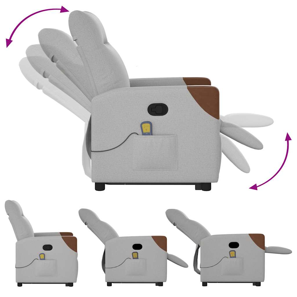 Μόνιμη πολυθρόνα μασάζ καρέκλα ανάκλισης σύννεφο γκρι ύφασμα - Pakobazaar