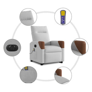 Ηλεκτρική όρθια πολυθρόνα μασάζ Ύφασμα Γκρι σύννεφο - Pakobazaar