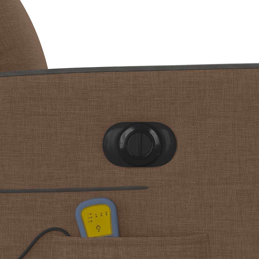 Πολυθρόνα Μασάζ Ηλεκτρική Ανακλινόμενη Καφέ Υφασμάτινη - Pakobazaar