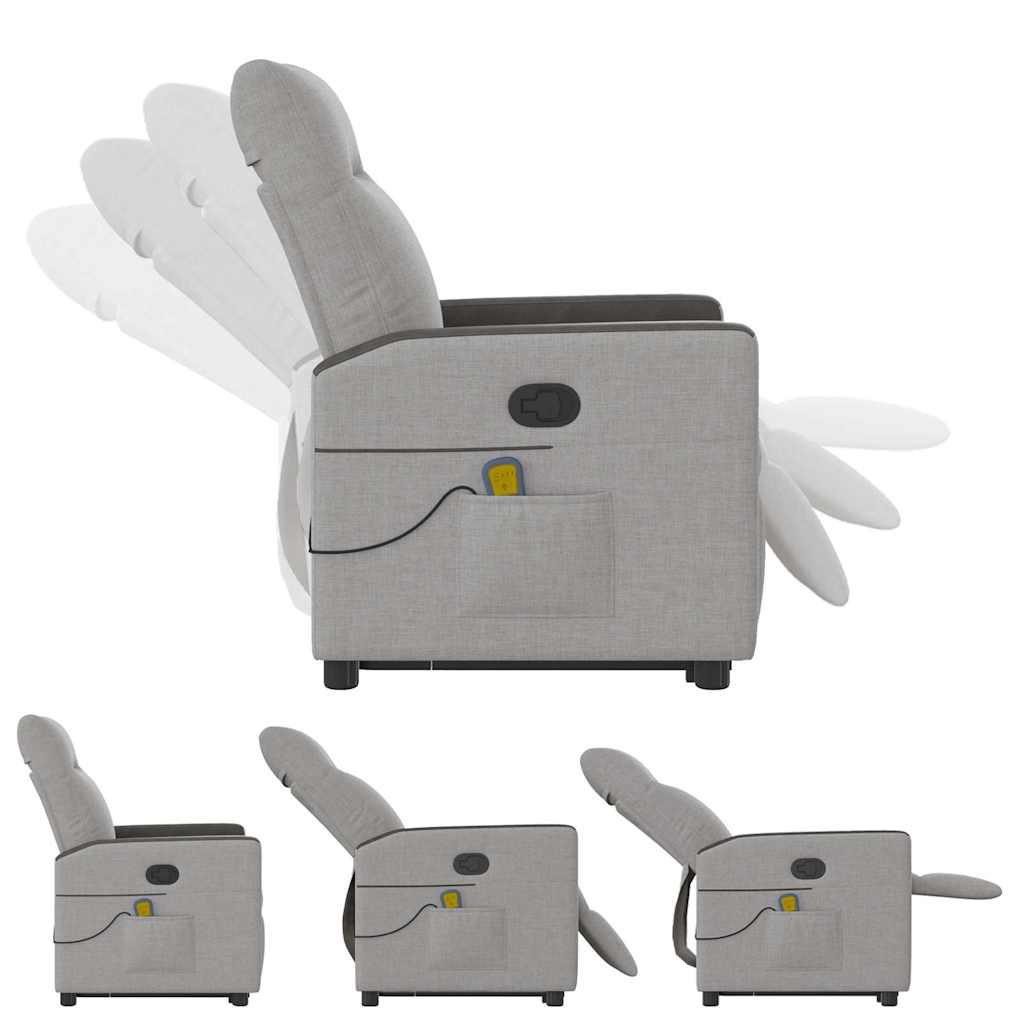 Μόνιμη πολυθρόνα μασάζ καρέκλα ανάκλισης σύννεφο γκρι ύφασμα - Pakobazaar