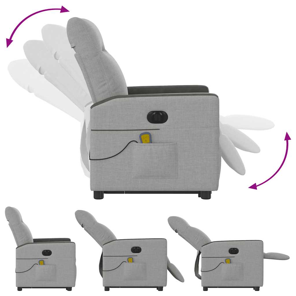 Ηλεκτρική όρθια πολυθρόνα μασάζ Ύφασμα Γκρι σύννεφο - Pakobazaar