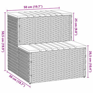 Βήμα υδρομασάζ Γκρι 50x50x50,5εκ. Συνθετικό Ρατάν/Μασίφ Ακακίας