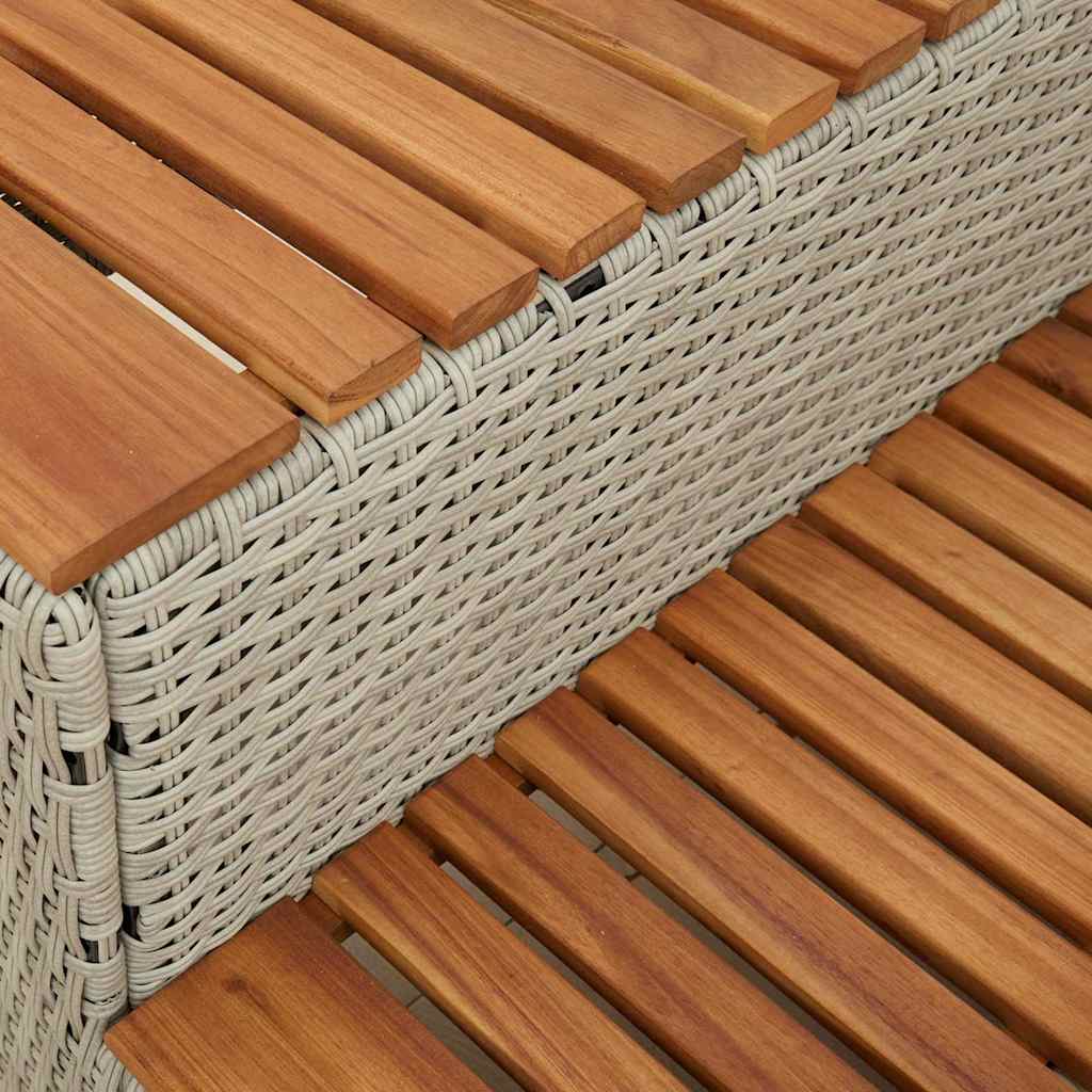 Βήμα υδρομασάζ Αν. Γκρι 50x50x50,5εκ. Συνθετικό Ρατάν/Ακακίας