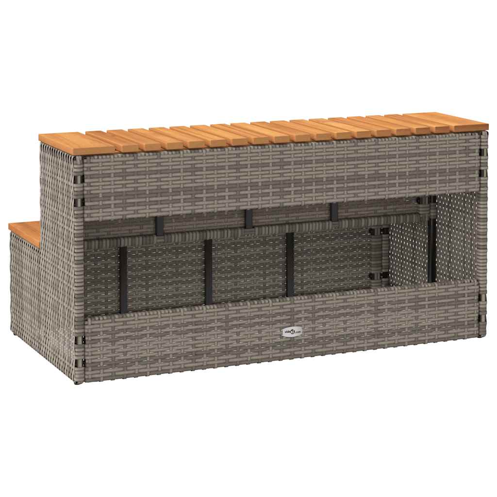 Βήμα υδρομασάζ Γκρι 100x50x50,5 εκ. Συνθετικό Ρατάν/Ακακίας
