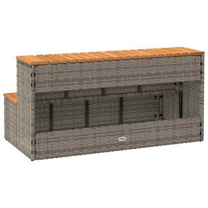 Βήμα υδρομασάζ Γκρι 100x50x50,5 εκ. Συνθετικό Ρατάν/Ακακίας