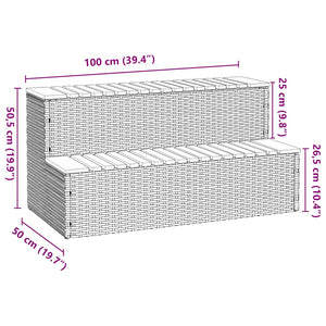 Βήμα υδρομασάζ Γκρι 100x50x50,5 εκ. Συνθετικό Ρατάν/Ακακίας