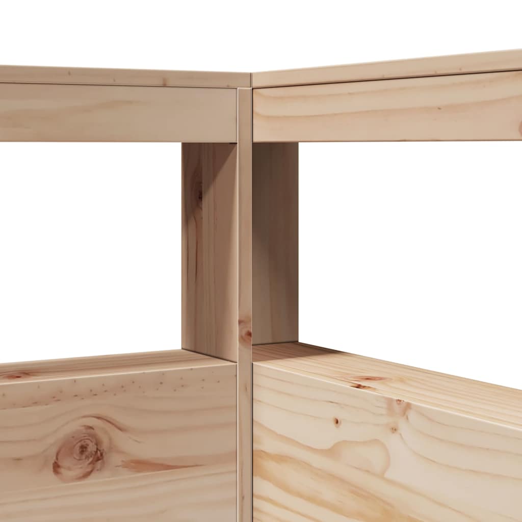 Κρεβάτι Βιβλιοθήκη Χωρίς Στρώμα 120x190 εκ Μασίφ Ξύλο Πεύκου - Pakobazaar