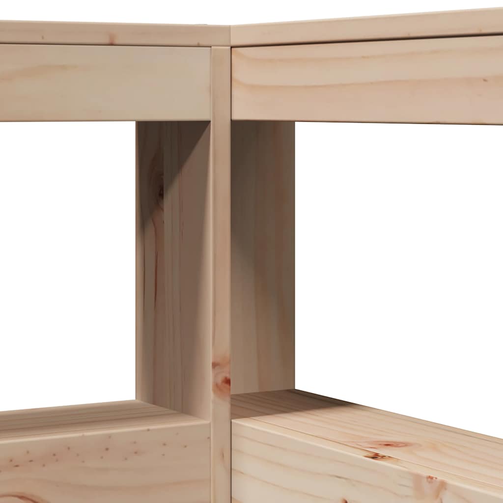 Κρεβάτι Βιβλιοθήκη Χωρίς Στρώμα 120x190 εκ Μασίφ Ξύλο Πεύκου - Pakobazaar