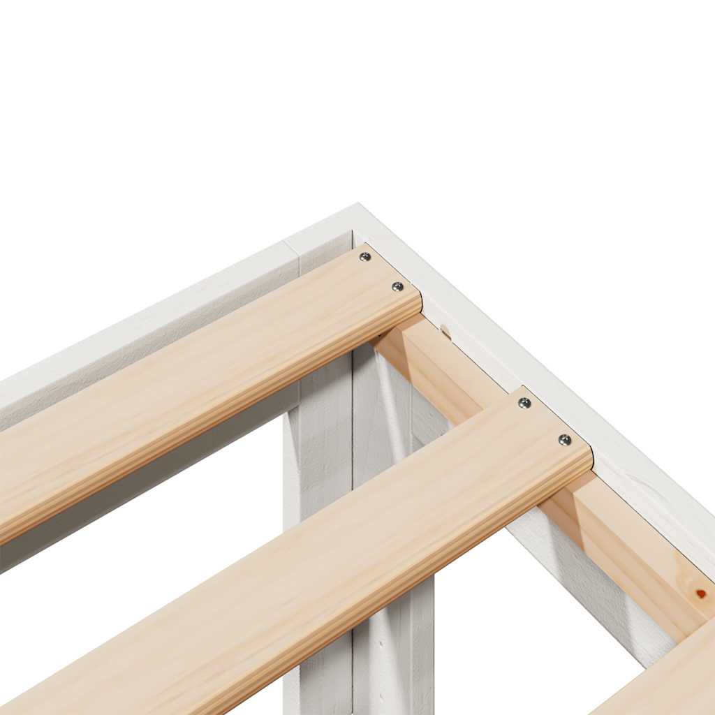Οικογενειακό πλαίσιο κρεβατιού χωρίς στρώμα Λευκό ξύλο πεύκου