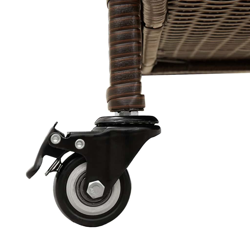 Κουτί Αποθήκευσης Κήπου με Ρόδες 110x55x73 εκ. Συνθετικό Ρατάν