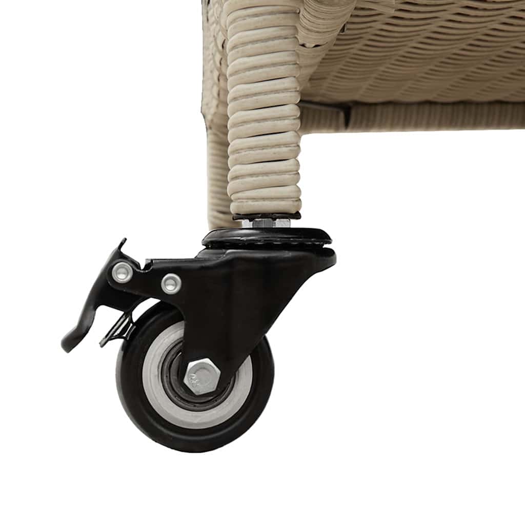 Κουτί Αποθήκευσης Κήπου με Ρόδες 110x55x73 εκ. Συνθετικό Ρατάν