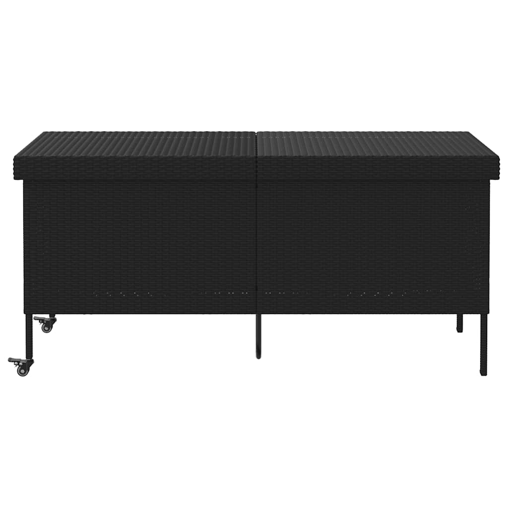 Κουτί Αποθήκευσης Κήπου με Ρόδες 160x55x75 εκ. Συνθετικό Ρατάν
