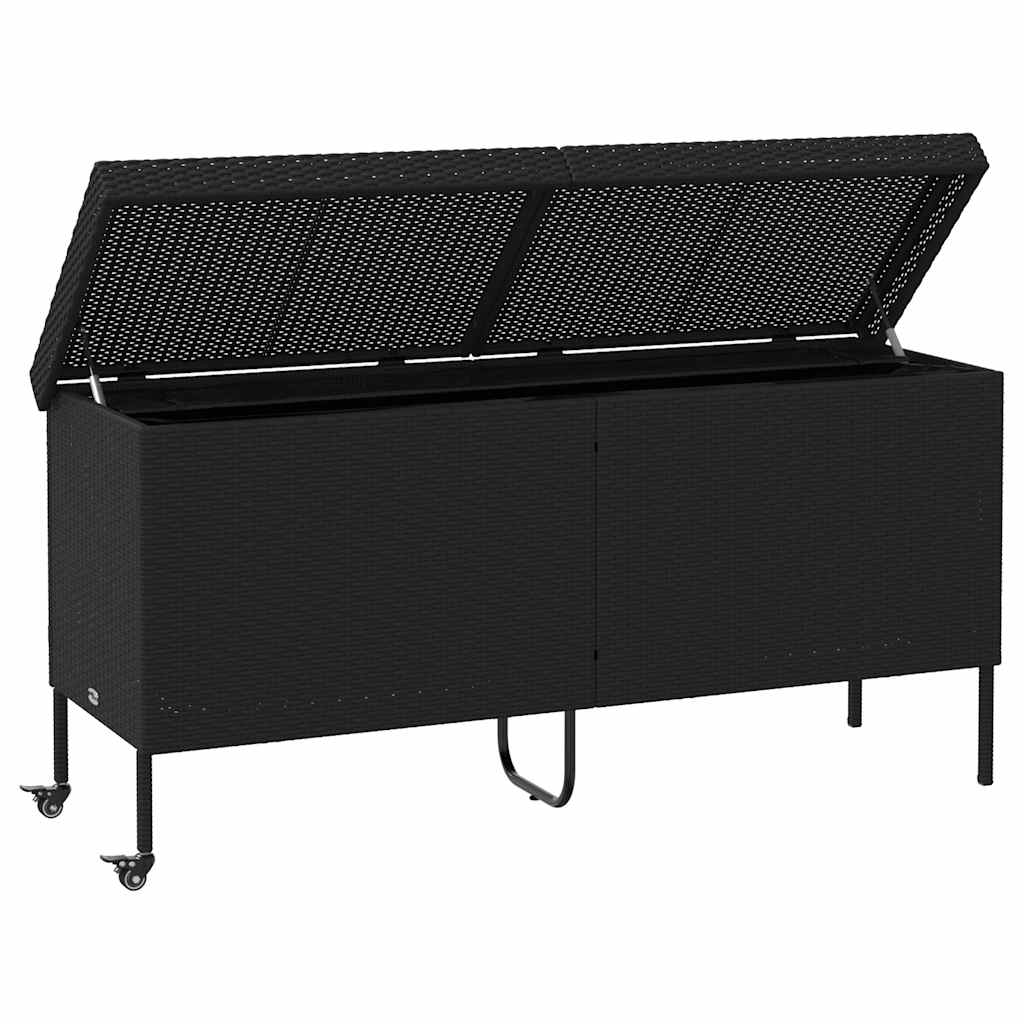 Κουτί Αποθήκευσης Κήπου με Ρόδες 160x55x75 εκ. Συνθετικό Ρατάν