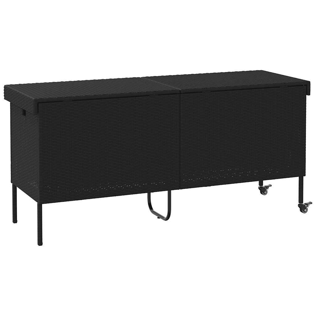 Κουτί Αποθήκευσης Κήπου με Ρόδες 160x55x75 εκ. Συνθετικό Ρατάν
