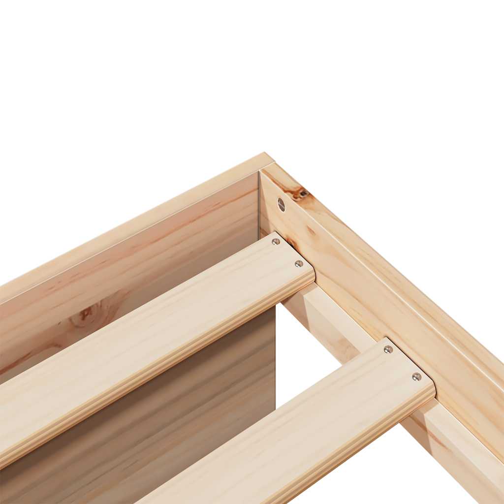 Καναπές Κρεβάτι με Στρώμα Λευκό 80x200 εκ. Μασίφ Ξύλο Πεύκου - Pakobazaar