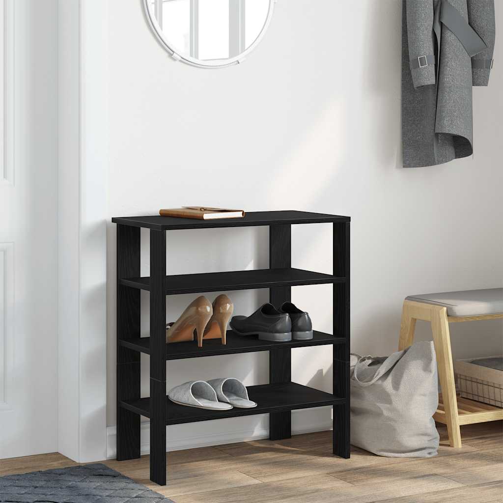Ράφι παπουτσιών  Μαύρο 61x32x70 cm Κατασκευασμένο ξύλο