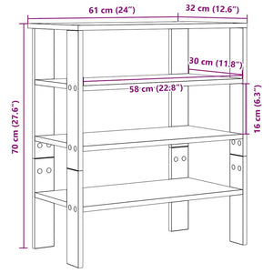 Ράφι παπουτσιών  Μαύρο 61x32x70 cm Κατασκευασμένο ξύλο
