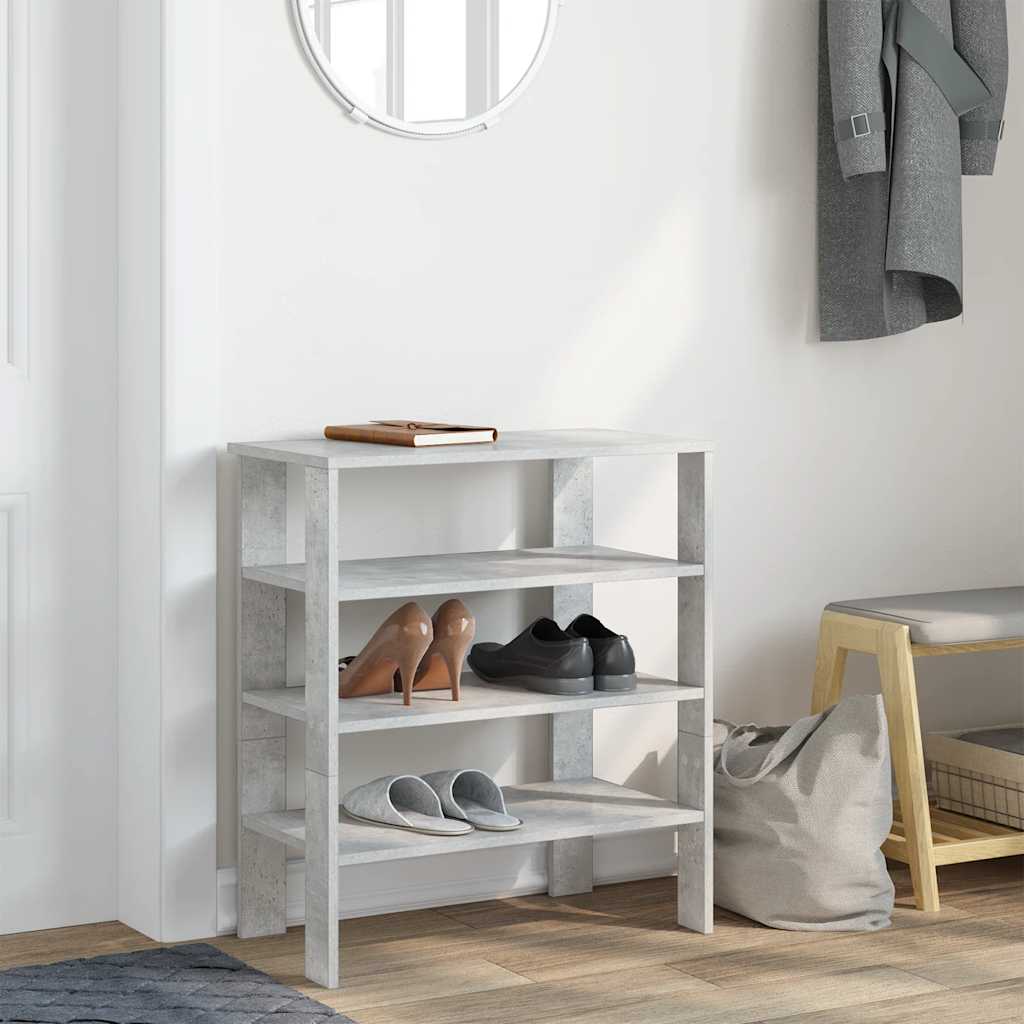Ράφι παπουτσιών  Γκρι μπετόν 61x32x70 cm Κατασκευασμένο ξύλο