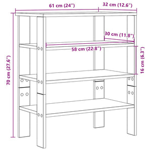 Ράφι παπουτσιών  Γκρι μπετόν 61x32x70 cm Κατασκευασμένο ξύλο