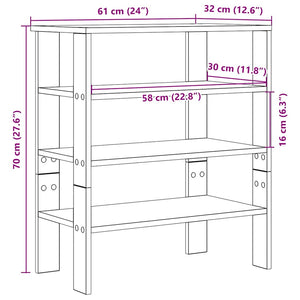 Ράφι παπουτσιών  Παλιό ξύλο 61x32x70 cm Κατασκευασμένο ξύλο
