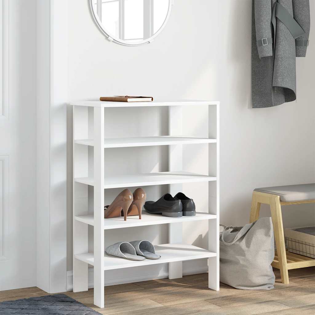 Ράφι παπουτσιών  Λευκό 61x32x87,5 cm Κατασκευασμένο ξύλο - Pakobazaar