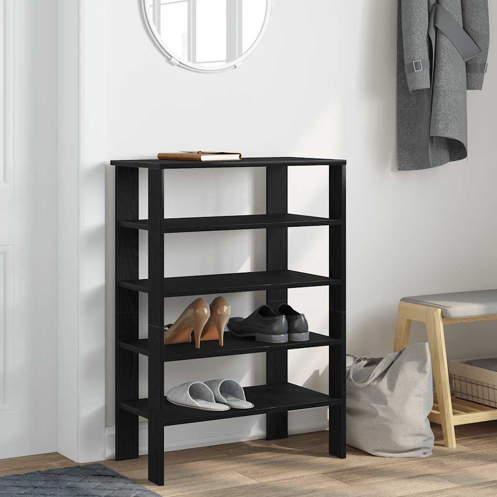 Ράφι παπουτσιών  Μαύρο 61x32x87,5 cm Κατασκευασμένο ξύλο