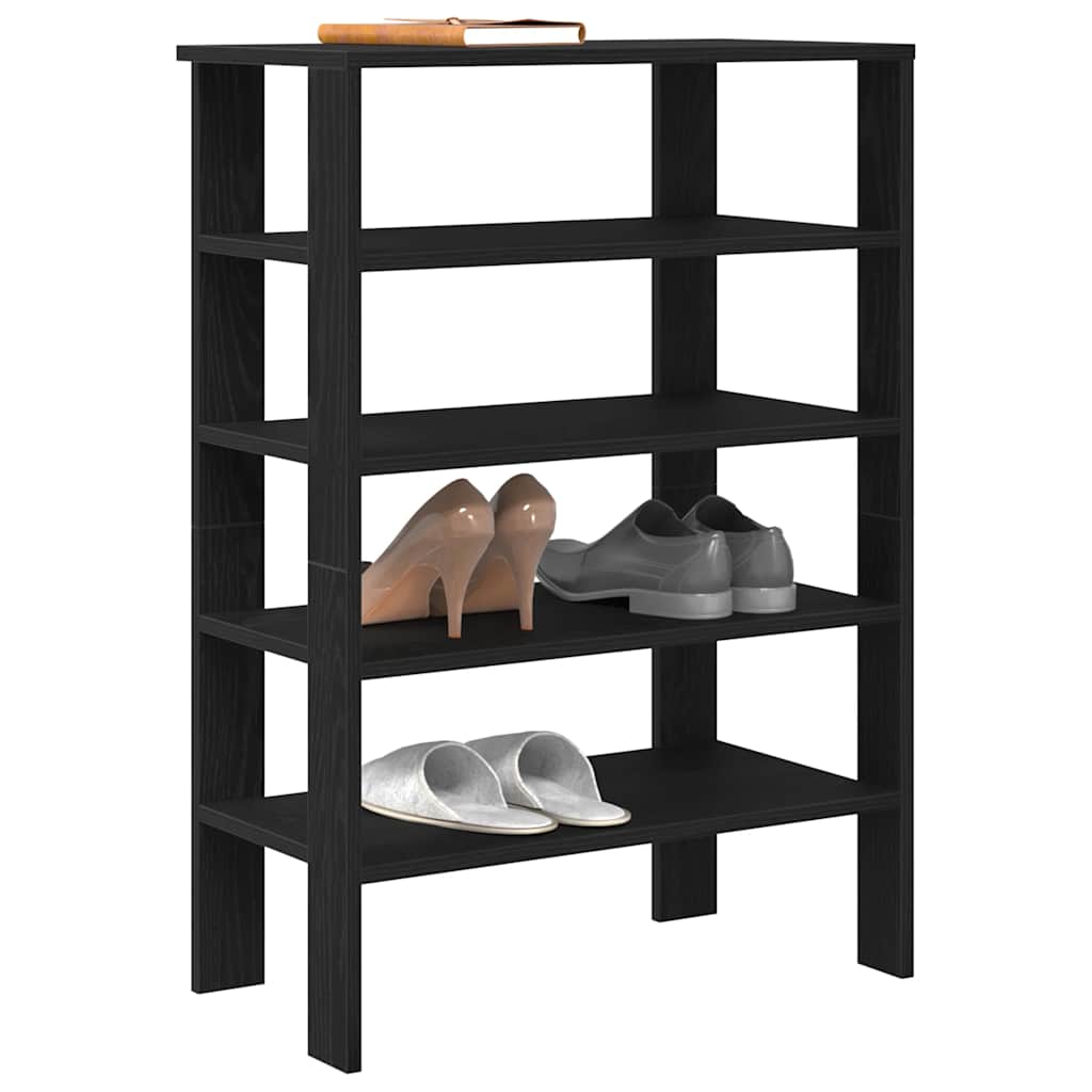 Ράφι παπουτσιών  Μαύρο 61x32x87,5 cm Κατασκευασμένο ξύλο