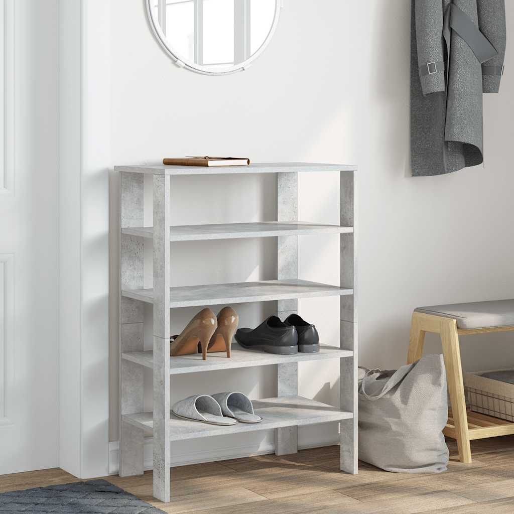 Ράφι παπουτσιών  Γκρι μπετόν 61x32x87,5 cm Κατασκευασμένο ξύλο