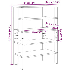 Ράφι παπουτσιών  Γκρι μπετόν 61x32x87,5 cm Κατασκευασμένο ξύλο
