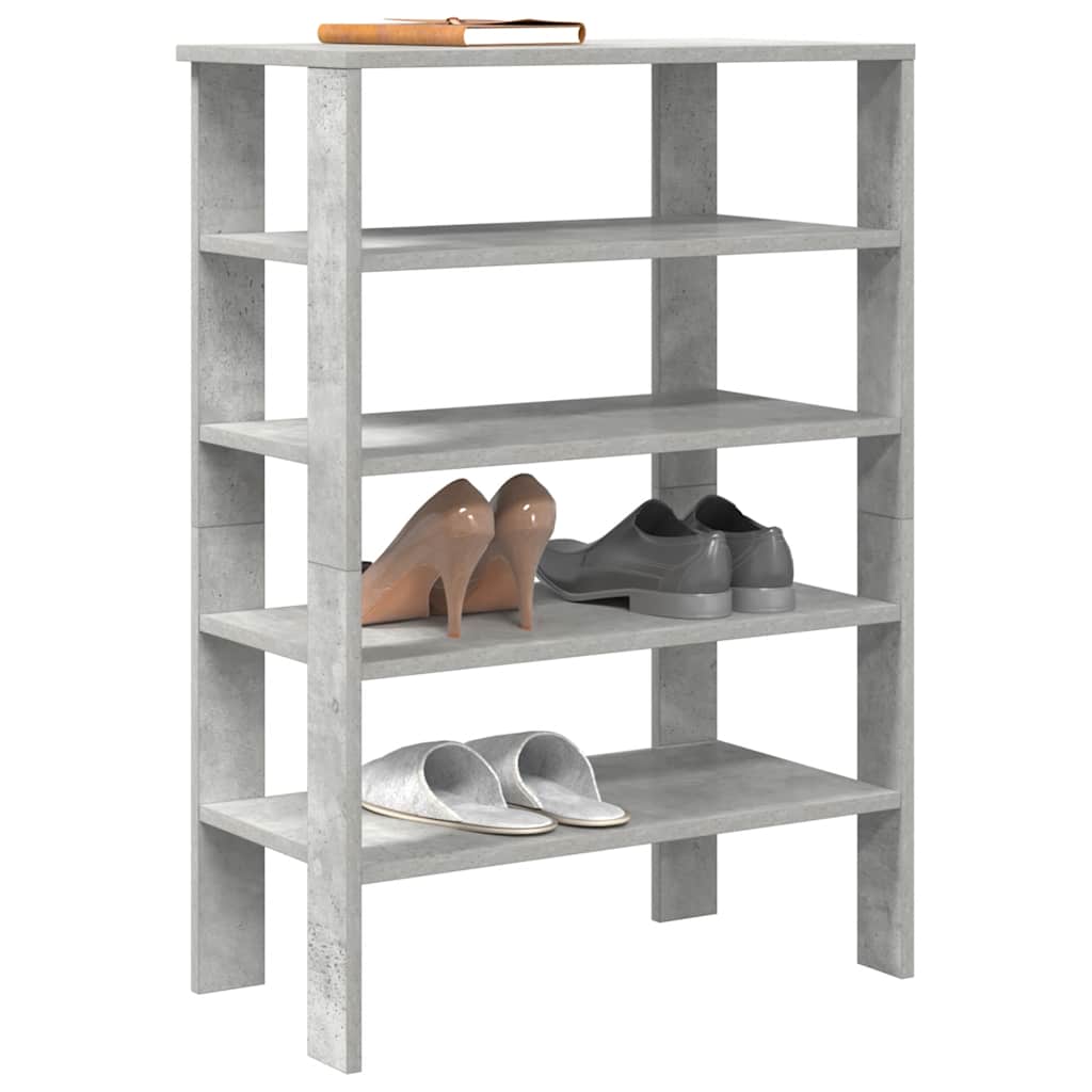 Ράφι παπουτσιών  Γκρι μπετόν 61x32x87,5 cm Κατασκευασμένο ξύλο