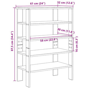 Ράφι παπουτσιών  Γκρι Sonoma 61x32x87,5 cm Κατασκευασμένο ξύλο