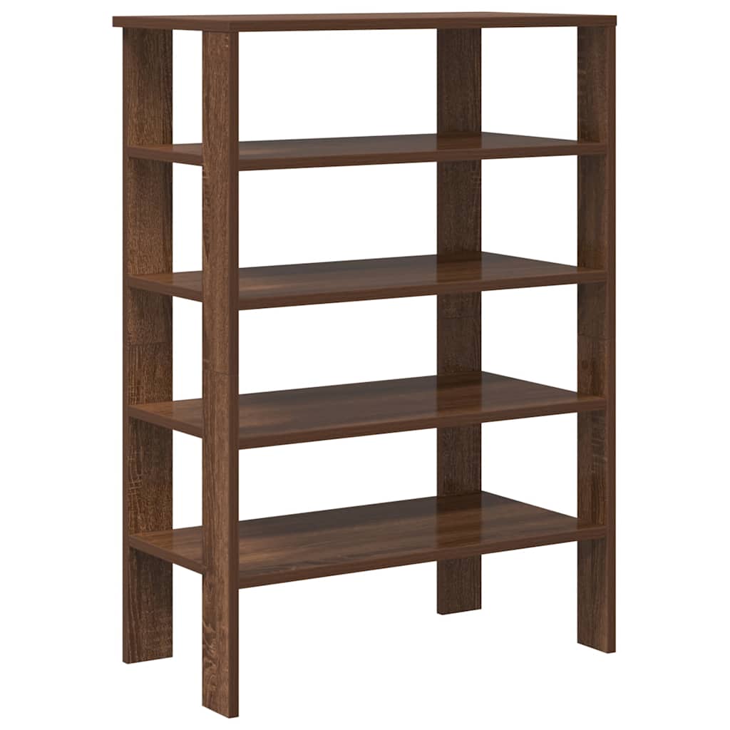 Ράφι παπουτσιών καφέ δρυς 61x32x87,5 cm Κατασκευασμένο ξύλο