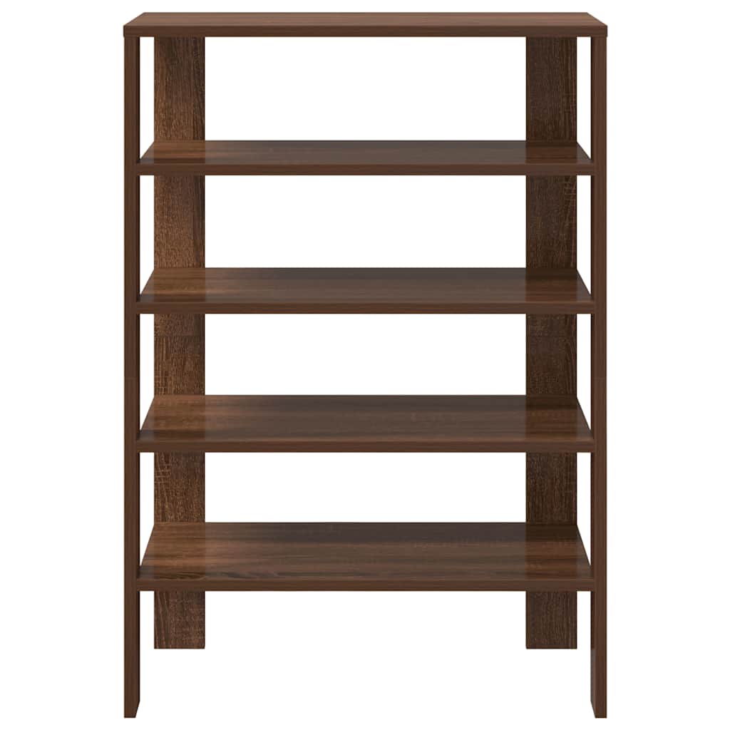 Ράφι παπουτσιών καφέ δρυς 61x32x87,5 cm Κατασκευασμένο ξύλο