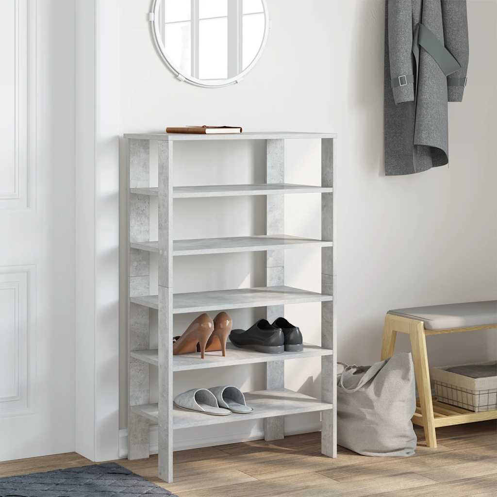 Ράφι παπουτσιών  Γκρι μπετόν 61x32x105 cm Κατασκευασμένο ξύλο