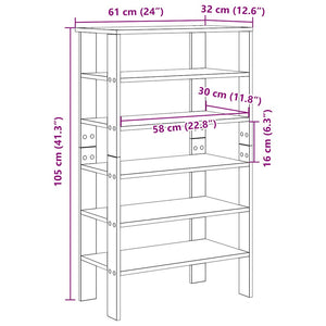Ράφι παπουτσιών  Γκρι Sonoma 61x32x105 cm Κατασκευασμένο ξύλο