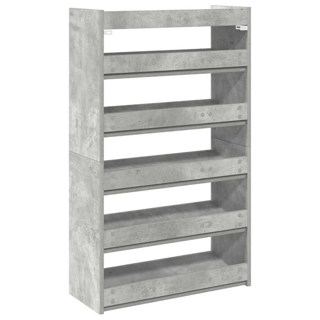 Ράφι παπουτσιών  Γκρι μπετόν 60x25x100 cm Κατασκευασμένο ξύλο - Pakobazaar