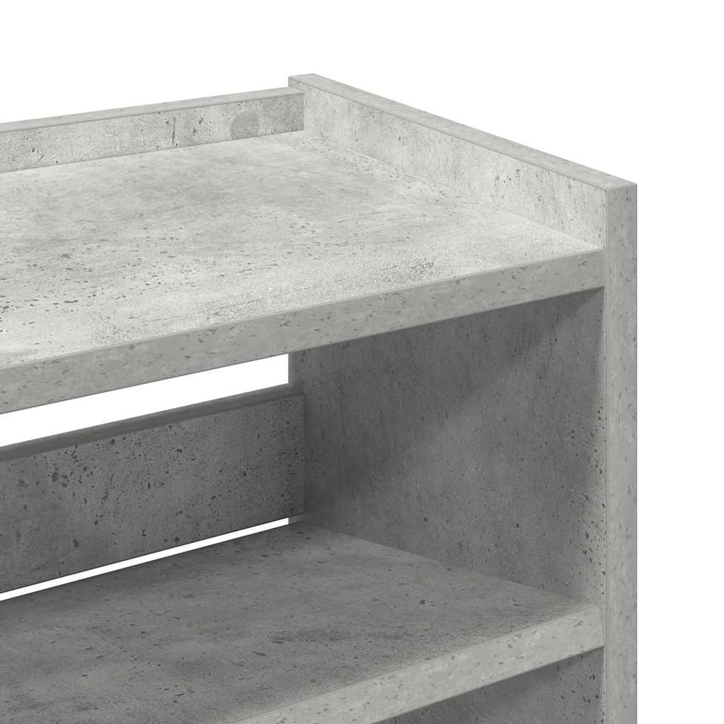 Ράφι παπουτσιών  Γκρι μπετόν 60x25x100 cm Κατασκευασμένο ξύλο - Pakobazaar