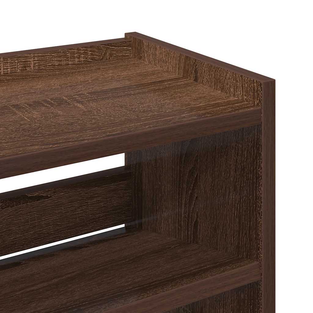 Ράφι παπουτσιών καφέ δρυς 60x25x100 cm Κατασκευασμένο ξύλο