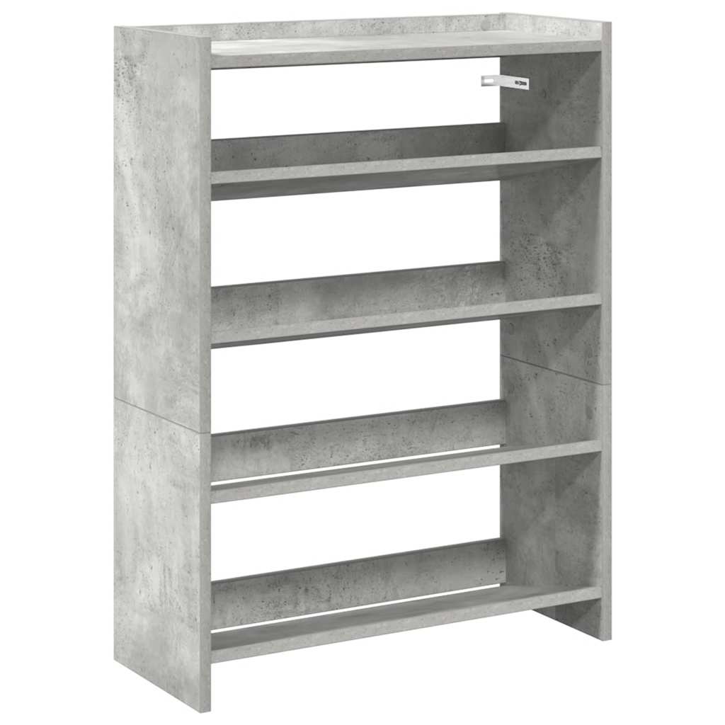 Ράφι παπουτσιών  Γκρι μπετόν 60x25x81 cm Κατασκευασμένο ξύλο