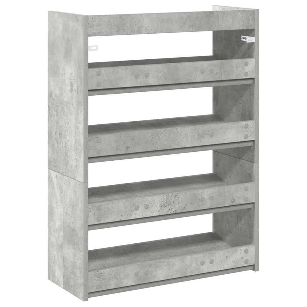 Ράφι παπουτσιών  Γκρι μπετόν 60x25x81 cm Κατασκευασμένο ξύλο