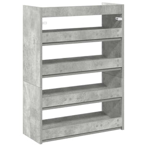 Ράφι παπουτσιών  Γκρι μπετόν 60x25x81 cm Κατασκευασμένο ξύλο
