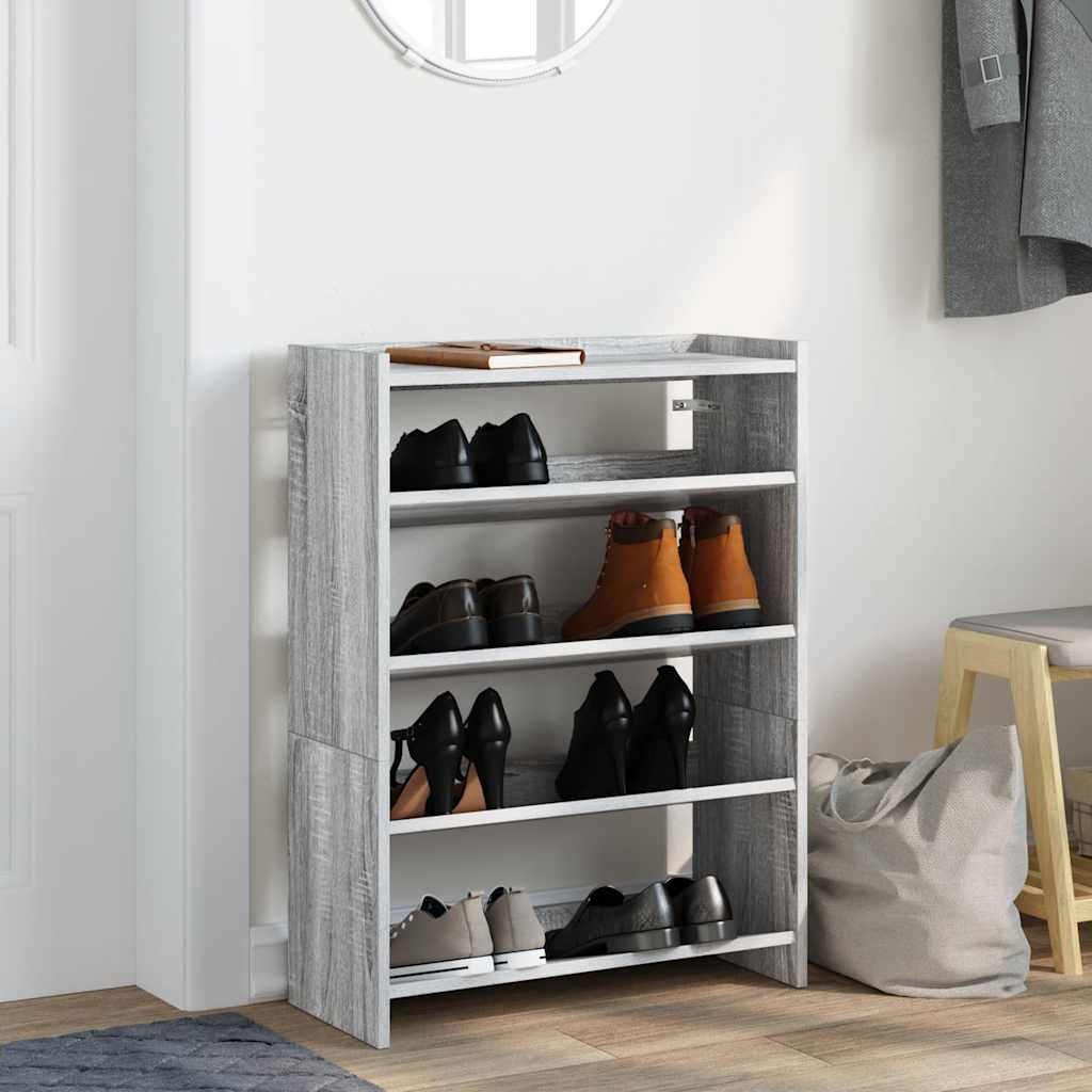 Ράφι παπουτσιών  Γκρι Sonoma 60x25x81 cm Κατασκευασμένο ξύλο