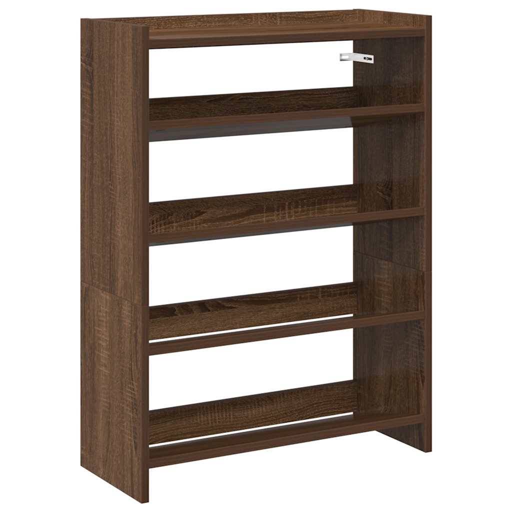 Ράφι παπουτσιών καφέ δρυς 60x25x81 cm Κατασκευασμένο ξύλο