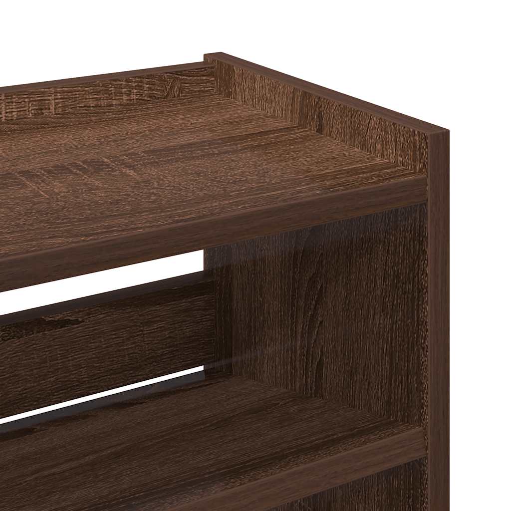 Ράφι παπουτσιών καφέ δρυς 60x25x81 cm Κατασκευασμένο ξύλο