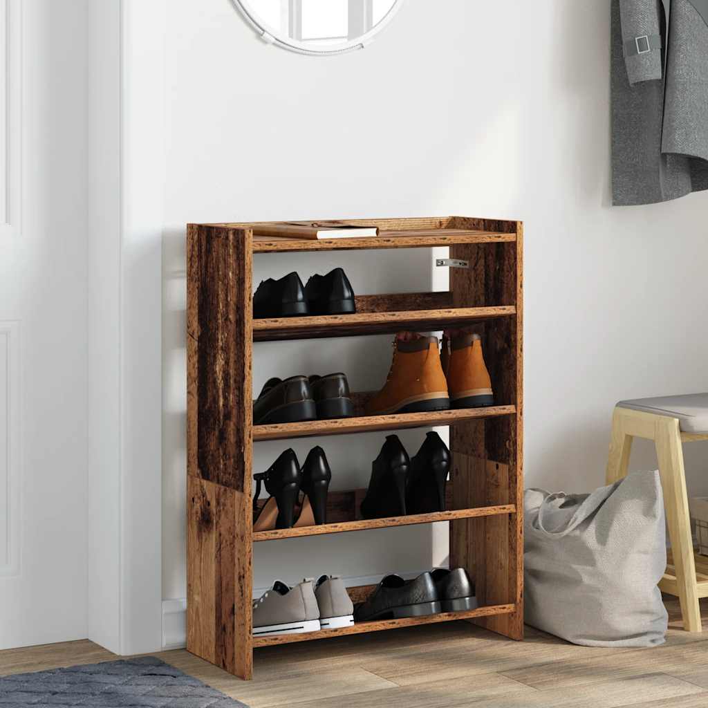 Ράφι παπουτσιών  Παλιό ξύλο 60x25x81 cm Κατασκευασμένο ξύλο
